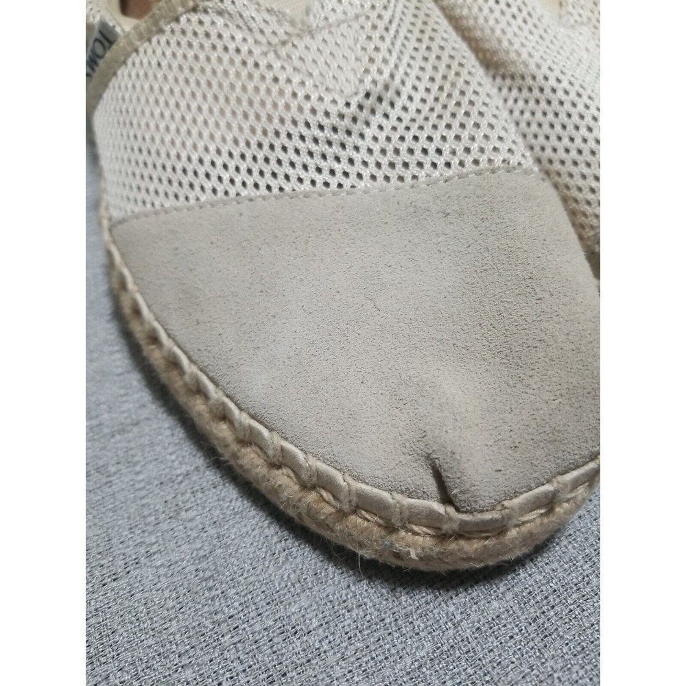 TOMS Alpargata Rope Espadrille Slip On Suede Mesh Womens Size 9 Flats Beige - Picture 16 of 16
